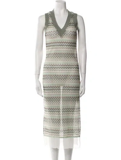 Pre-owned Andersson Bell Silk Midi Length Dress In Green