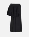 Andersson Bell Double Pleated Midi Skirt In Black