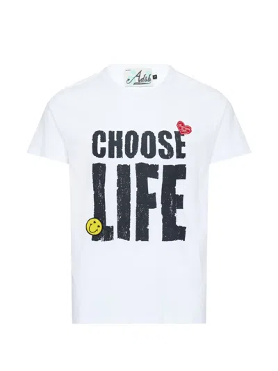 Andersson Bell Slogan-print Slub-texture T-shirt In White
