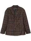 Andersson Bell Soe-check Double-breasted Blazer In Brown