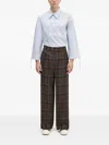 Andersson Bell Soe Check-wrap Apa753m Trousers In Brown