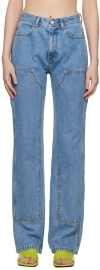Andersson Bell Ssense Exclusive Blue Jade Carpenter Jeans In Blue