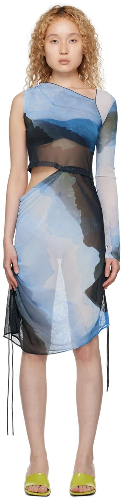 Andersson Bell Ssense Exclusive Blue Landscapes Midi Dress