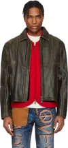 Andersson Bell Ssense Exclusive Brown Dreszen Zip-up Leather Jacket In Brown Brown