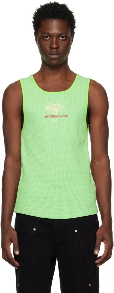 Andersson Bell Mushroom Embroidery Cotton Tank Top In Mint Mint