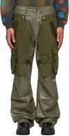 Andersson Bell Ssense Exclusive Khaki Raptor Layered Cargo Pants In Khaki