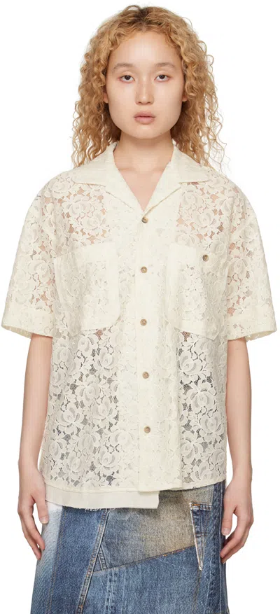 Andersson Bell Ssense Exclusive Off-white Fline Shirt In Ecru White