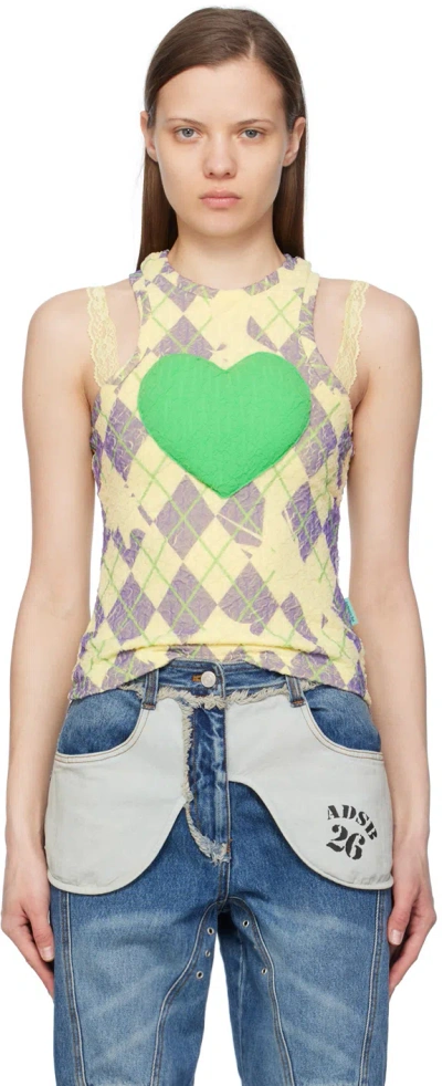 Andersson Bell Ssense Exclusive Yellow Puffy Heart Saver Tank Top In Lemon