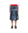 Andersson Bell Straddle Denim Skirt In Blue