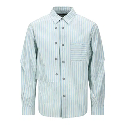 Andersson Bell Striped Layered Shirt In Blue
