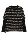 Andersson Bell Stripe Layered Sweater In Black