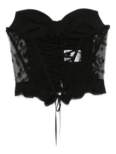 Andersson Bell Gerüschte Korsage Mit Schnürung In Black