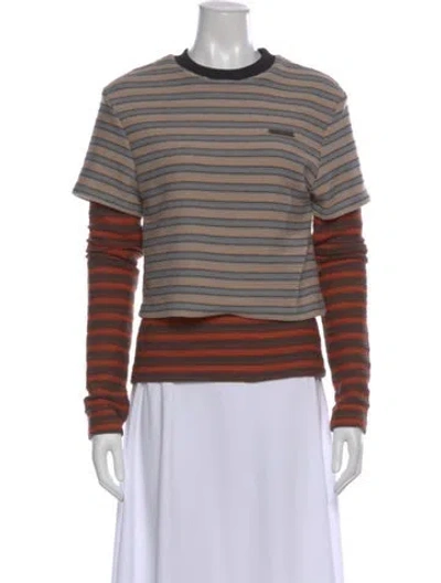 Pre-owned Andersson Bell Striped Crew Neck Top In Multi