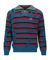 Andersson Bell Striped Jacquard Half-zip Sweater In Multi