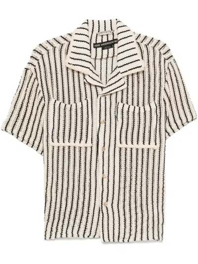Andersson Bell Striped Knitted Shirt In Neutrals