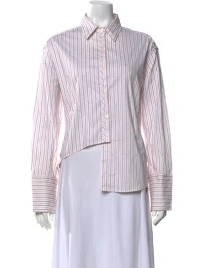 Pre-owned Andersson Bell Striped Long Sleeve Button-up Top In Neutrals