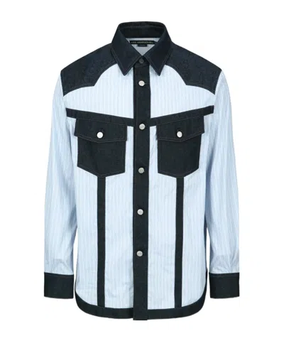 Andersson Bell Striped Long-sleeved Shirt In Blue