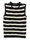 Andersson Bell Striped Net Vest In Black