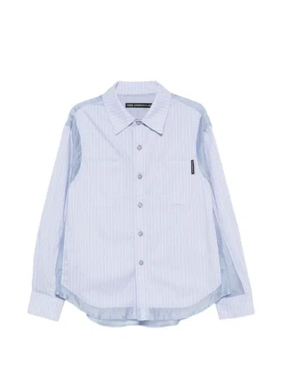 Andersson Bell Striped Panelled Shirt In Blue