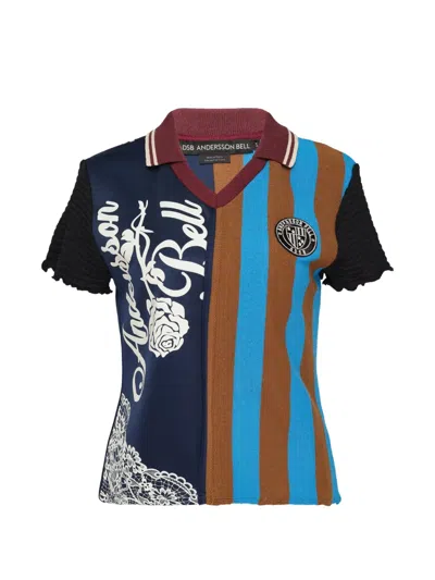 Andersson Bell Reworked Football Collar Top In Multi