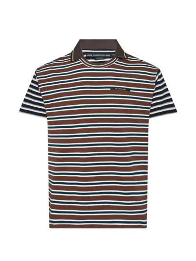 Andersson Bell Striped Polo-collar T-shirt In Multi