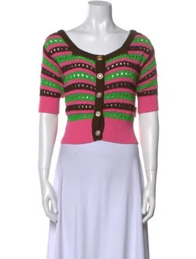 Pre-owned Andersson Bell Striped Scoop Neck Sweater In Pink