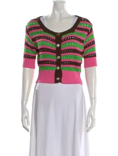 Pre-owned Andersson Bell Striped Scoop Neck Sweater In Pink