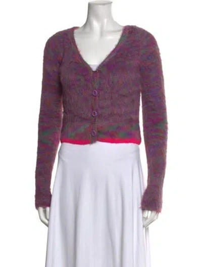 Pre-owned Andersson Bell Striped V-neck Sweater W/ Tags In Purple