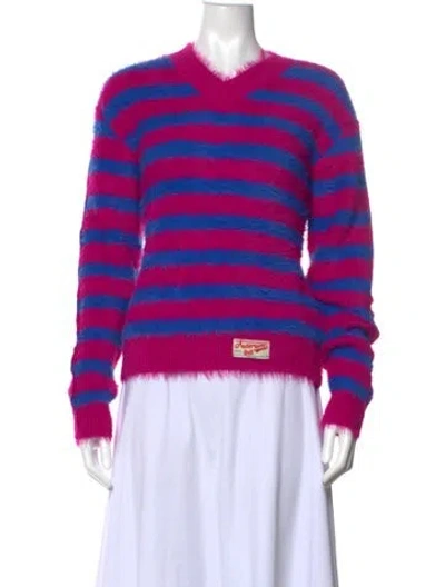 Pre-owned Andersson Bell Striped V-neck Sweater W/ Tags In Purple