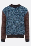 Andersson Bell Two-tone Cotton Blend Crew-neck Sweater In Blue