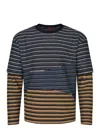 Andersson Bell Layered Striped Sweatshirt In Blue