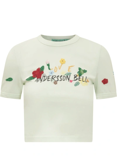 Andersson Bell T-shirt With Logo In Pale Mint