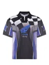 Andersson Bell Blue & Black Checkerboard Racing Polo