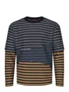 Andersson Bell Layered Striped Sweatshirt In Blue