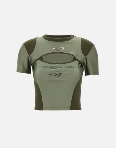 Andersson Bell Green Essential Cutout Racing T-shirt