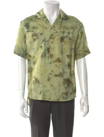 Pre-owned Andersson Bell Tie-dye Print Short Sleeve Shirt In Green