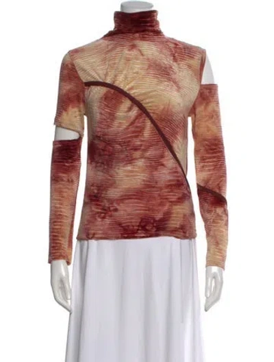 Pre-owned Andersson Bell Tie-dye Print Turtleneck Top W/ Tags In Multicolor
