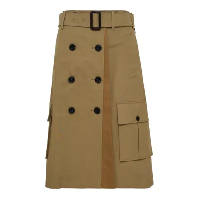 Andersson Bell Trench Pleats Skirt In Nude
