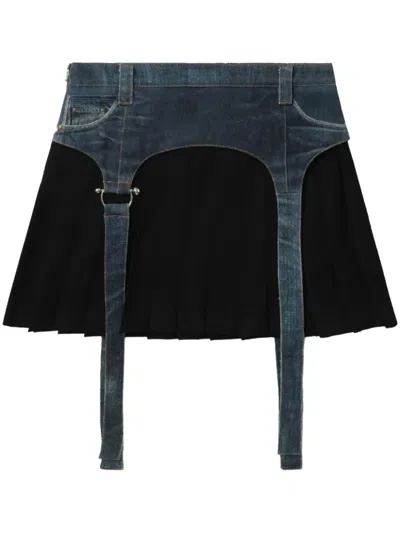 Andersson Bell Trompe L'oeil Pleated Mini Skirt In Black