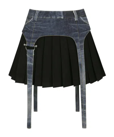 Andersson Bell Trompe L'oeil Pleated Mini Skirt In Black