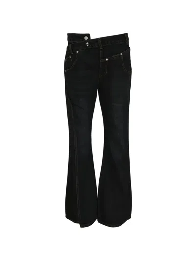 Andersson Bell Twist Fold Flare Jeans In Black