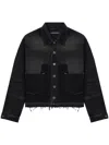 Andersson Bell Unfinished-effect Denim Jacket In Black