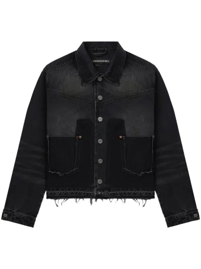 Andersson Bell Unfinished-effect Denim Jacket In Black
