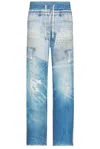 Andersson Bell Unisex Denim Trompe L'oeil Mesh Pants In Print