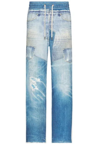 Andersson Bell Unisex Denim Trompe L'oeil Mesh Pants In Print