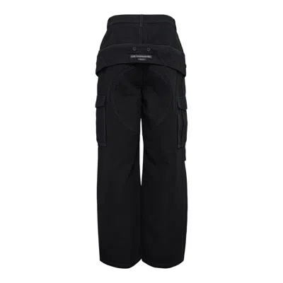 Andersson Bell Unisex Double Waist Work Wide Jeans In Black