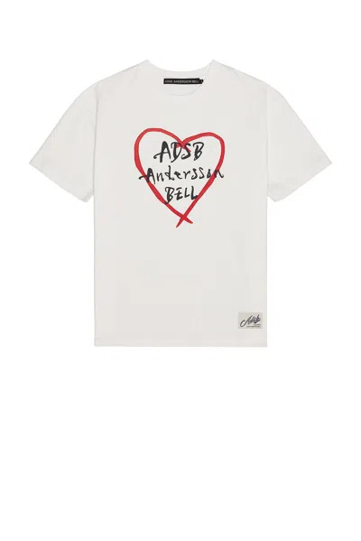 Andersson Bell Unisex Heart Kelly Logo T-shirt In White