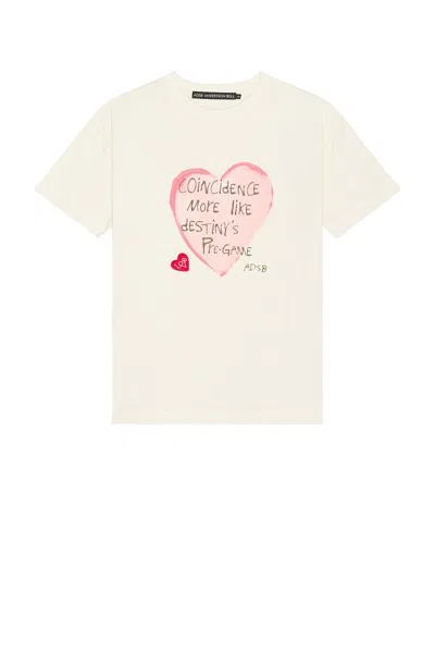 Andersson Bell Unisex Heart Message T-shirt In Ecru