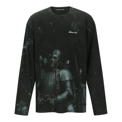 Andersson Bell Unisex Knight Printed Long Sleeve Tee In Green