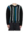 Andersson Bell Black V-neck Reverse Stripe Sweater In Black